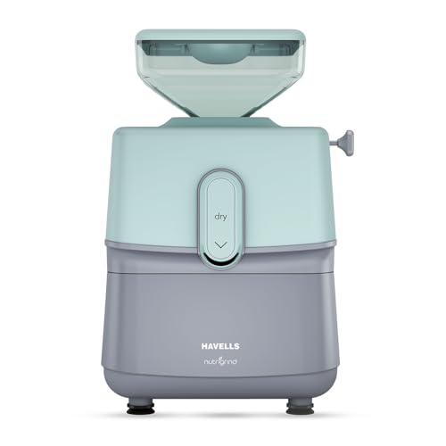 Image of Havells Nutri Grind Atta Mill| 400W High Torque Induction Motor | 1400 RPM Slow Speed Grinding | Quality Coarse Stones | 2 Yr Manufacturer Warranty| Grey & Pista Green