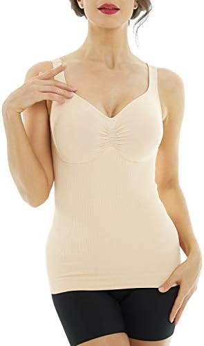 KHAYA Shapewear Tank Top for Women Firm Tummy Control Underwear Seamless Vest Molded Cup Cami Body Shaper