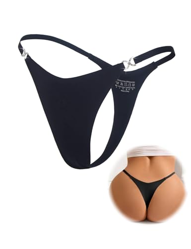 comeondear Sexy String Tangas für Frauen Unterhosen Brazilian Slip Damen Nahtlos Große Größen Sport Unterwäsche Micro Bikini Dessous Reizwäsche Curvy G String Thongs Women Plus Size(Schwarz,M)