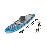 Bestway - Kit Paddle Sup et Kayak Gonflable 2-en-1 Oceana - 305 cm x 84 cm x 15 cm - Bleu/Gris