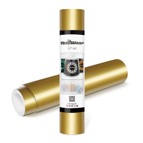 TECKWRAP Permanent Adhesive Vinyl 12 x 10ft Glossy Gold