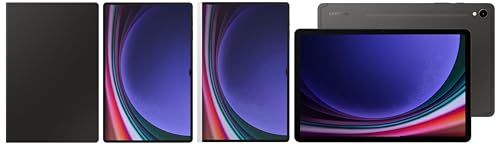 Image of Samsung Tab S9 Ultra, RAM 12 GB, ROM 512 GB Expandable, Wi-Fi Tablet, Gray with S9 Ultra Screen Protector, Transparent & S9 Ultra Notepaper Screen, White & S9 Ultra Book Cover Keyboard, Black