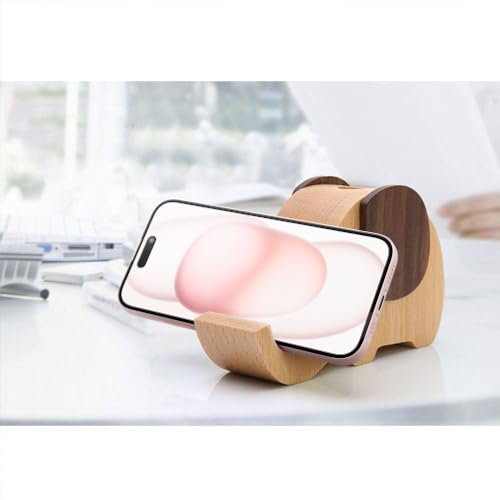Yoillione Birthday Gifts for Women: Wooden Pen Phone Stand Elephant Phone Holder Animal Phone Stand - Wood Ladies Christmas Gifts for Female Friend Sister Wife Daughter Mum