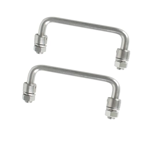 Image of 304 Stainless Steel Folding Handle 90 Degree Folding Pull Handle,Cabinet Handle Toolbox Handle,2 Pack (Hole Center 4.72in)