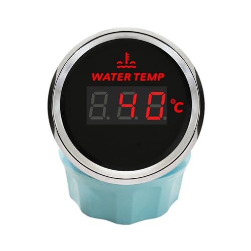 Thermomètre eau numérique 52mm 12V 24V rétroéclairé rouge pour yacht et auto