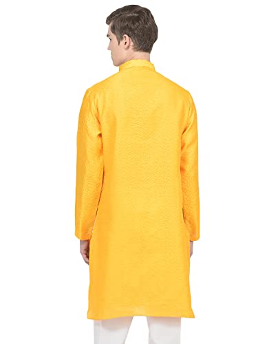 Image of SG LEMAN Knee Length Solid Kurta for Men | Silk | Long Sleeve | Ethnic Wear for Men | Party and Weeding wear Kurta