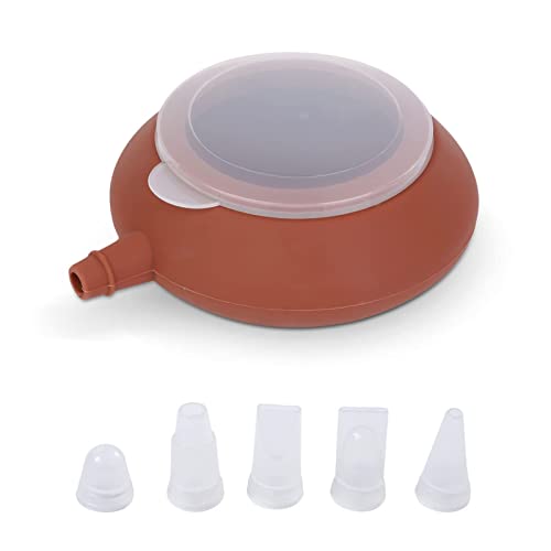 Agatige Macaron Baking Mold Silicone, Piping Pot Large Pastry Pot with 4 Nozzle Tips Batter Dispenser Fondant Tools Cake Decorating Supplies