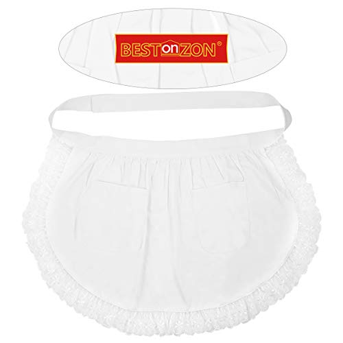 White Aprons For Women Waist Aprons With Pockets Half Apron Server Apron Maid Waitress Servant Apron For Kitchen Cooking Restaurant Coffee Shop #TOP5
