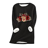 Marlene1988 HoodieRundhals Weihnachten Warm Winterjacke Bequeme Sweatshirt Sweatjacke Damen Weihnachtspulli Lose Teenager Langarmshirt LangärmSportjacke Weihnachtsdruck Weihnachten Kawaiii Winter