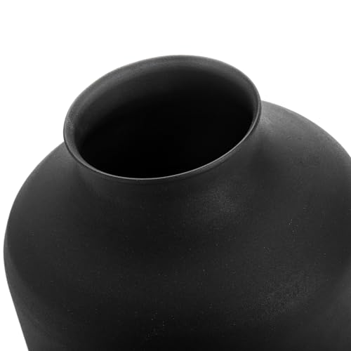 Image of Goaste Metal Matte Flower Vase, Small Black Vases for Flower, 6.5 Inch Tall Iron Frosted Flower Arranging Vase for Table Centerpiece, Home, Shelf, Office, Garden Decor, Black