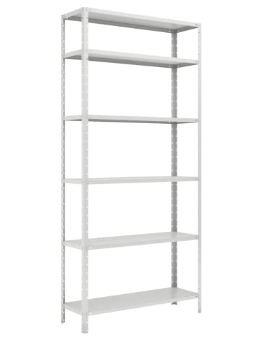 Estante de Aço Para Livros Leve 27x92x198 Cm Cinza - 10007