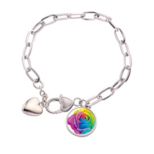 Bracelet cœur LGBT arc-en-ciel en métal, portez votre fierté avec amour