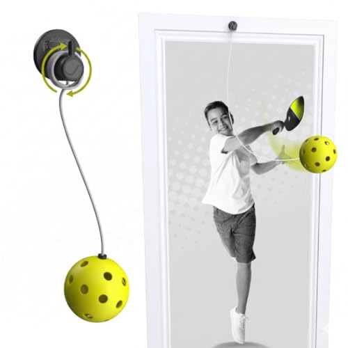 Swingball Solo Pickleball Trainer Set Wall Mount Rebounder with Real Ball Tether Indoor/Outdoor Practice Partner for All Skill Levels Perfect Solo Training Aid - No Paddle Included Ages 6+