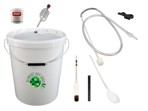 Almost Off Grid 25 Litre Home Brewing Kit for Beginners, Makes 30 Bottles, Equipment Starter Kit, Homebrewing Set for Wine, Beer, Cider and Mead Making, Basic Brewing Equipment