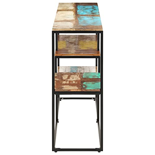 Natulvd Farmhouse Bookshelf With Metal Frame, 4-Tier Industrial Sideboard Buffet Side Table, Entryway Table Coffee Bar Cabinet For Living Room Bedroom Kitchen - Multicolour #TOP2