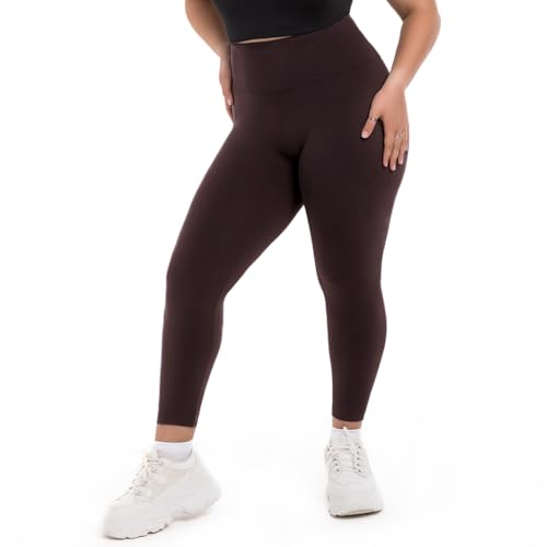 Image of SINOPHANT Plus Size Leggings for Women, High Waisted Tummy Control Buttery Super Soft Black Yoga Pants for Workout Running