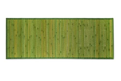 CosìCasa Tapis Cuisine Bambou - 50x75 cm Antidérapant et Résistant à l'eau - Tapis de Bain Bambou en Bois Naturel Durable - Tapis Bambou Salle de Bain Effet Couleur Unie Facile à Nettoyer - Vert