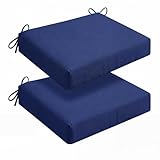 OUMEITT 18.5x16x3in Patio Chair Cushions Set of 2,Sponge Filling Replacement Waterproof Patio Cushions Fabric Durable, for Outdoor Courtyard Rattan Chairs Wicker Chair Wooden Chairs Etc/Navy Blue