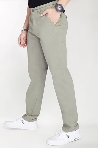 Image of DIVISIVE Men's Regular Fit Cotton Chinos Trousers Pants