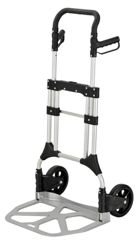 Workhorse Large Compact Sack Truck - 200kg Capacity | Hand Truck with Folding Design and Tubular Aluminium Frame | Folding Trolley with 200mm Non-Marking Rubber Tyres