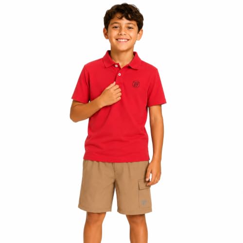Image of AEROPOSTALE Boys Shorts Set 2 Piece Polo Shirt and Matching Shorts | Structured Collar, Two-Button Placket, Embroidered Logo Detail, Short Sleeve Design
