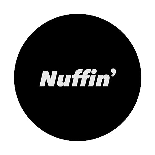 Nuffin Nothing No Comment Funny Humor Minimalist Men Women PopSockets Swappable PopGrip, Black - Image 3