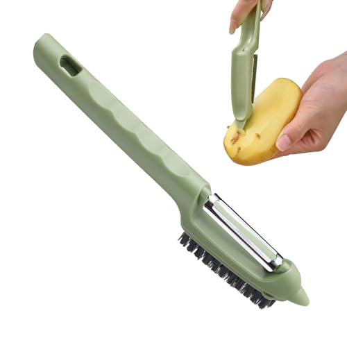 Depurador de cepillo vegetal para alimentos, depurador de patatas | Pelador de zanahorias, cepillo para patatas, pelador de alimentos flexible | Cepillo de limpieza de verduras desmontable, exfoliante