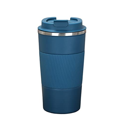 Botella de agua Bottles Thermo para café caliente Taza de acero inoxidable Café Copa térmica Tumbler aislada (380 ml, azul)