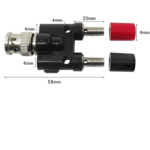 Adaptador conector BNC macho a doble banana hembra 4mm x4 miniatura 2