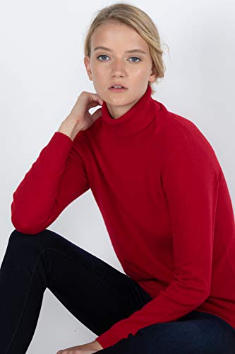 Image of JENNIE LIU Women's 100% Pure Cashmere Long Sleeve Pullover Turtleneck Sweater