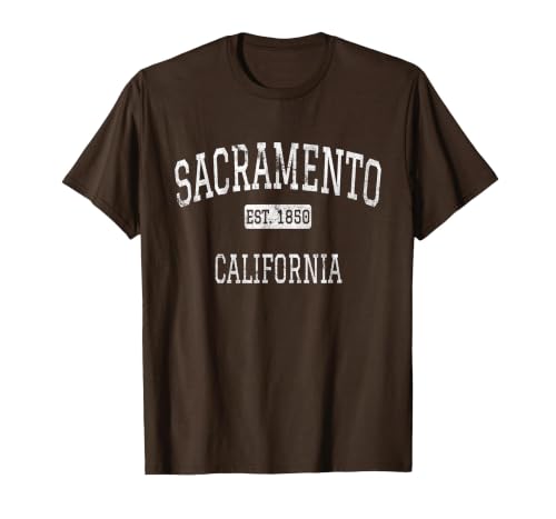 Sacramento California CA Vintage T-Shirt, Men, Brown, 3X-Large