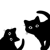 Black Cat Decals – Waterproof Vinyl Sticker 2-Pack for Car Windows, Bumpers, Laptops, and Cat Lovers#B062