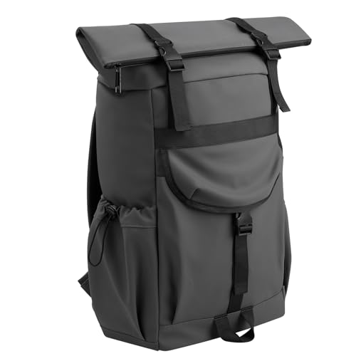 Cozary Mochila enrollable para mujer y hombre, impermeable, con compartimento para portátil de 16 pulgadas, unisex, ideal para la universidad, el trabajo y el ciclismo.