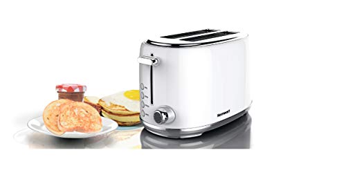 Homeart Artisan 2-Slice Toaster - Stainless Steel With Removable Crumb Tray, Adjustable Browning Control With Multiple Settings To Cancel, Defrost And Bagel - 800W, White #TOP1