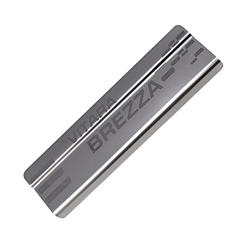 Image of GFX Car Door Sill Guard - Stainless Steel, Protects Painted Edges from Scuffs or Scratches Compatible with Kuv-100 Set of 4Pcs (After-Market) Model - 2017 Onwards