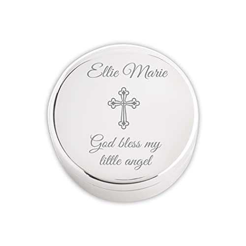 Image of Cherished Moments Personalized Religious Round Jewelry Box