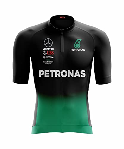 Conjunto de Ciclismo Masculino Equipe MTB Camisa e Bermuda Acolchoada Slim (Petronas, G)