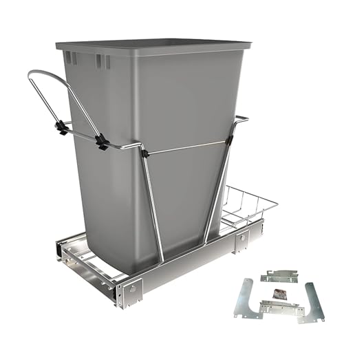 Caneca de basura para gabinete de cocina 35QT gris