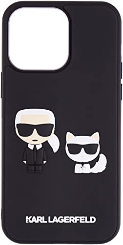 Coque iPhone 14 Pro Max Karl Lagerfeld style urbain chic noir 3D au quotidien
