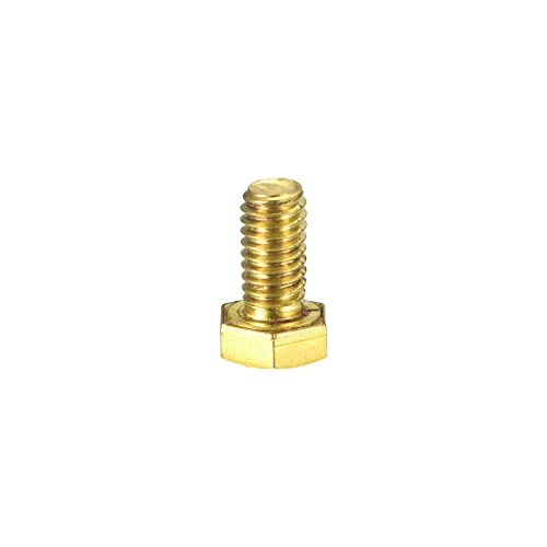 Image of uxcell Brass Hex Bolts, 5 /16-18x5 /8 1pcs Fully Thread Grade 4.8 Solid Brass Hexagon Head Bolt Machine Screws for Machinery