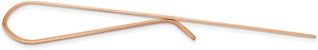 14k Rose Gold Polished Tie Bar 50x4.5mm Wide Tie Clip for Men