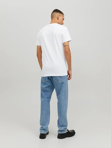 JACK & JONES Herren JJBASIC O-Neck Tee SS, White/C W. White + 2 x Dark NA, S – Ansicht 4
