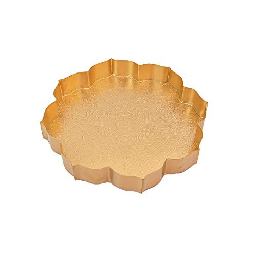 "Add Elegance to Your Home with LaDekor's Golden Iron Urli Bowl - Perfect for Festive Decor, Table Centerpieces, and Pooja Room"