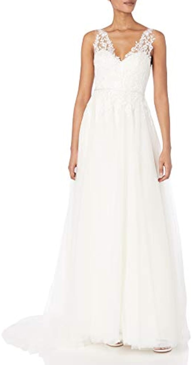 Jenny Yoo Women's One Size Isla Lace and Tulle Wedding Gown