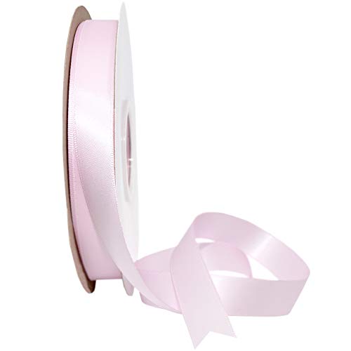 Image of Morex Ribbon 08816 /50-103 Double Face Satin Ribbon, 3 /8 inchx 50 Yd, ICY Pink