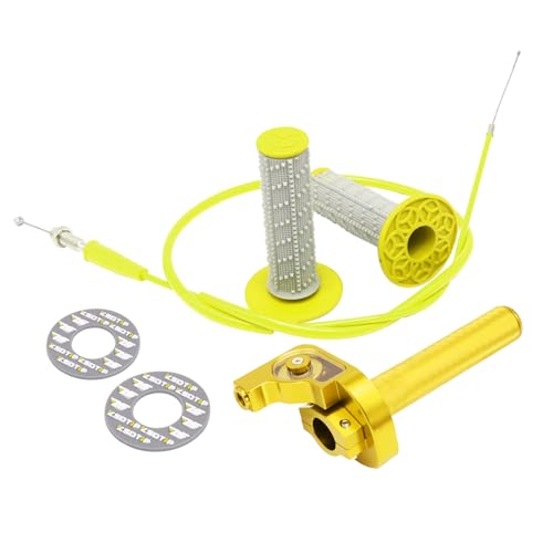 Poignée d'accélérateur moto 22mm alu CNC dorée avec câble pour dirt pit bike