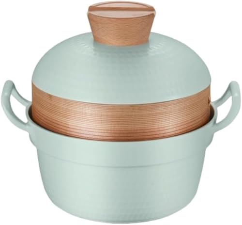 Zxyler 両手鍋 セラミック蒸し鍋 蒸し器付き 卓上鍋 蓋付き 小さめ 軽量 IH・ガス対応 煮物 カレー シチュー 手入れ簡単 健康素材