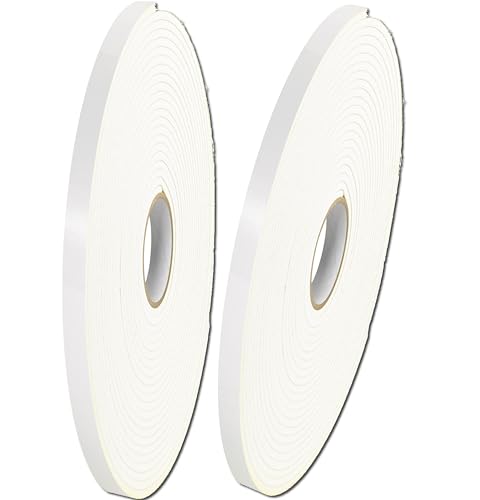 Industrial Grade Double-Sided Adhesive Foam Tape (qk05216, White Foam, Polyethylene XLPE Foam, 2, 1/2 x 216 ft, QK03216wht)