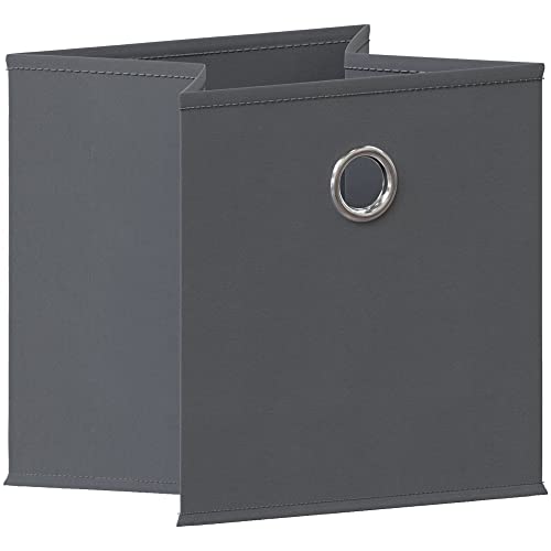 Vida Designs Durham Foldable Storage Cube Baskets Fabric Box With Metal Easy Access Handle Home Organiser (4 Pack, Grey) - Image 3