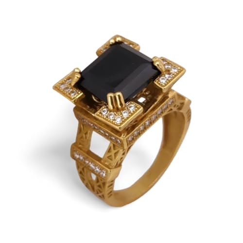 Anneaux ring bijoux femmes hommes en finition dorée de forme géométrique